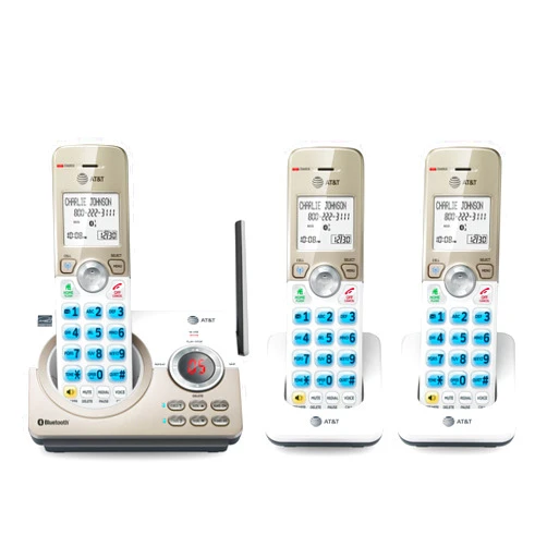 AT&T DL72319 DECT 6.0 3-Handset Cordless Phone for Home with Connect to Cell, Call Blocking, 1.8