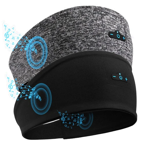 TOPIEI Sleep Headphones Bluetooth Headband for Side Sleeper 2-Pack, 17H Playtime, Wireless Headband Headphones with HD Stereo Speakers for Workout,Running,Yoga, Ideal Gifts for Men, Women, Teens