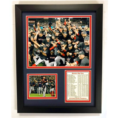 Legends Never Die Boston Red Sox 2018 MLB World Series Champions Collectible - Framed Photo Collage Wall Art Decor - 12