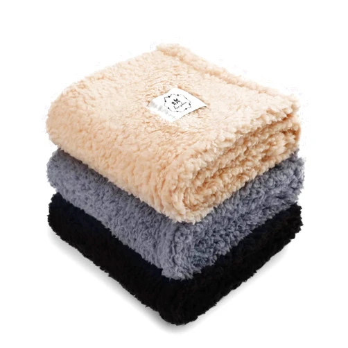 Luciphia 1 Pack 3 Calming Blankets Fluffy Premium Fleece Pet Blanket Soft Sherpa Throw for Dog Puppy Cat Beige/Black/Grey Small (23