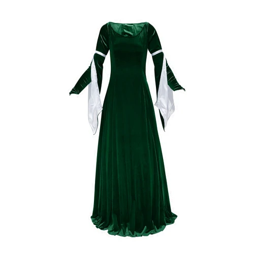 Artemisia Designs Women's Medieval Velvet Dress | Renfaire, Renaissance Gown Halloween Costume Floor Length with Satin Lined Arm Tippets