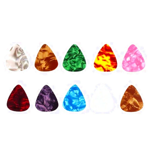Spmimi 10Pcs 0.46mm Multicolore Celluloid Guitar Picks Plectrums Ukulele Picks Plectrums, Color in Random