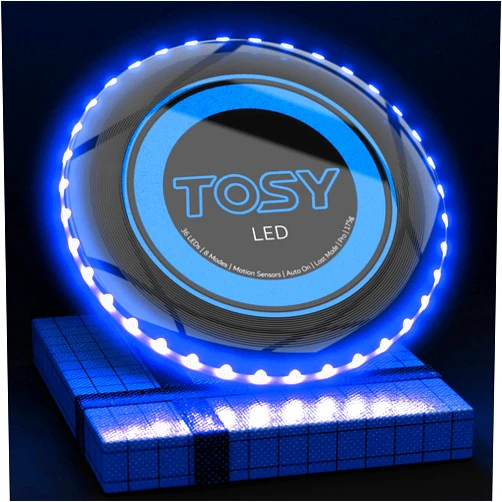 TOSY Flying Disc - 16 Million Color RGB or 36 or 360 LEDs, Extremely Bright, Smart Modes, Auto Light Up, Rechargeable, Cool Fun Christmas, Birthday & Camping Gift for Men/Boys/Teens/Kids, 175g frisbee
