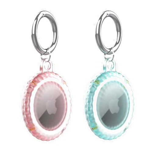 Bonsture 2 Pack Waterproof AirTag Keychain Holder Case, Lightweight,Screw Full Cover, Durable, Anti-Scratch, Fully Enclosed Air Tag Holder for Luggage,Keys, Dog Collar,Bags (Pink,Green)