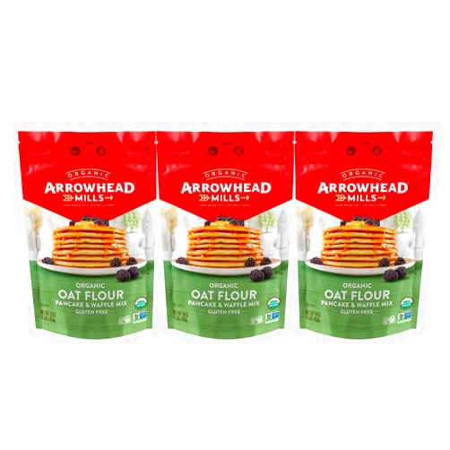 Palatize Arrowhead Mills Pancake and Waffle Mix, Oat Flour, 16 oz - Palatize Pack of 3