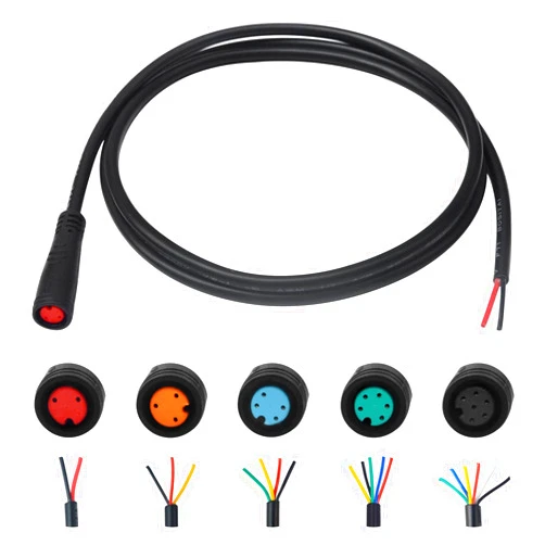 Baluoqi Extension Cable 2Pin/3Pin/4Pin/5Pin/6Pin Waterproof Plug with A Single Connector DIY Ebike Line for Electric Bicycle Light/Throttle/Ebrake/Display Ebike Parts