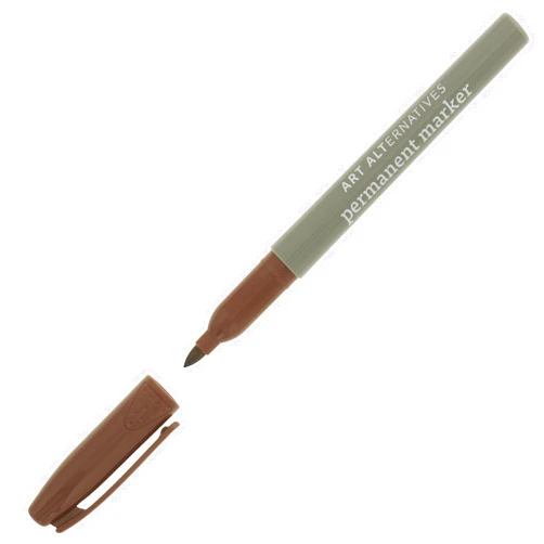 Art Alternatives Permanent Marker, Fine Tip, Brown - Multi-Surface, Quick-Dry, Fade Resistant - Art, Craft, Home, Office