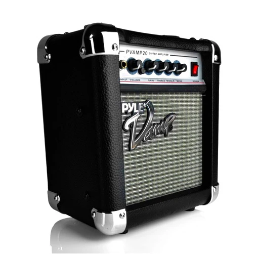 Pyle 20-Watt Vamp-Series Amplifier-Vamp-Series Amplifier w/3-Band EQ&Overdrive,Has Clean and Overdrive Channels For a Crunchy,Powerful Sound,20 Hz to 15 kHz Frequency Response-Pyle PVAMP20