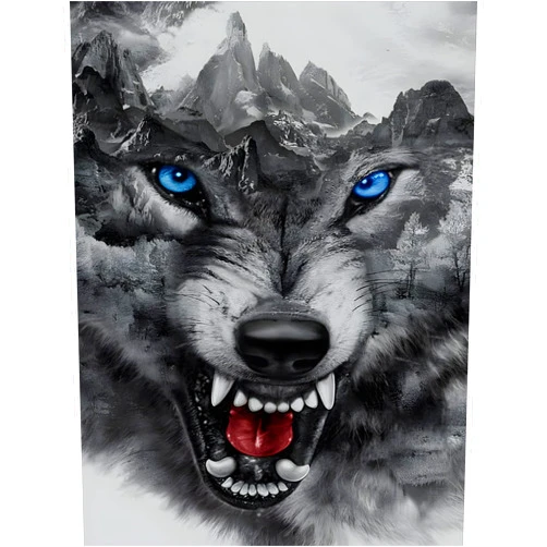 MOGTAA Wolf Diamond Art Kits for Adults, DIY 5D Wolf Diamond Painting Kits for Beginners, Full Drill Animal Crystal Painting Crafts for Home Wall Decor 12x16 Inch