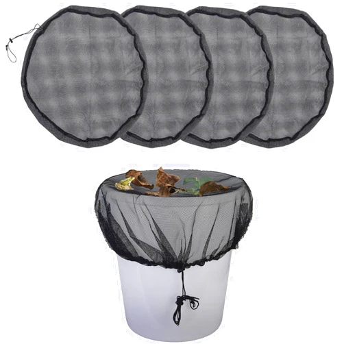 MOPHOEXII Mesh Cover for Rain Barrels,4pcs Rain Barrels Screen Water Bucket Covers with Drawstring,Rain Barrel Net Cover to Keep Leaves and Debris Out Rain Collection