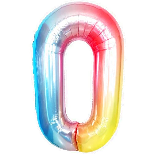 KatchOn Large, 40 Inch Rainbow Number 0 Balloon - Colorful, Giant Foil Mylar Balloon for Unisex Kids & Adults - Multicolor, 1 Count, Anniversary, Birthday, Unisex, All Ages