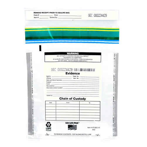 SECUR-PAK 100pk Evidence Bags, 9