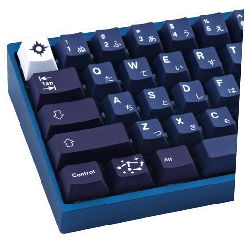 Hyekit Custom Keycaps - PBT Keycaps, Cherry Profile, Dye Sub, Japanese Keycaps, 6.25u, 7u, 161 Key Set, for Mechanical Keyboard, US and UK Layouts (Galaxy)