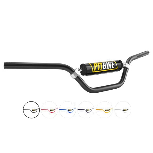 RUTU Handlebars 7/8 Inch for Motorcycle,RUTU Upgraded Universal Dirt Bike Handle Bar with Crossbar Pad Mid-Rise Mini Bike Pit Bike Handlebar for Motocross ATV Quad - Black