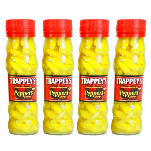 Trappey's Trappeys Peppers in Vinegar, Hot, 4.5 oz (Pack of 4)