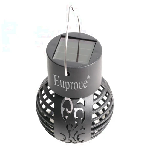 Euproce Electric Torches for Lighting Solar Hanging Lantern Waterproof LED Solar Flame Light Decorative Outdoor Flickering Flame Lamp with 6 LEDs Solar Powered Hollow Patio Light for Garden Backyard