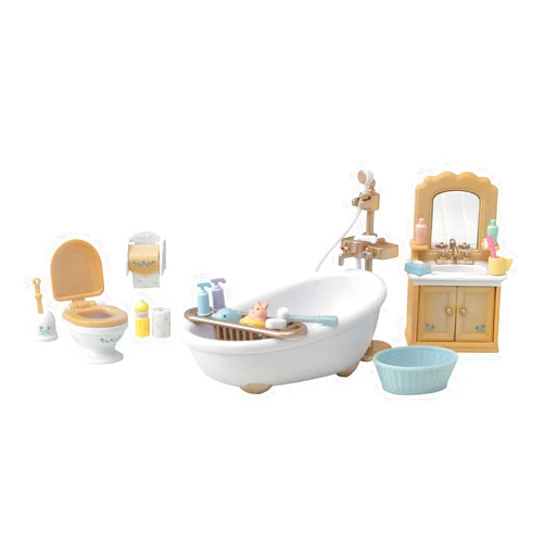 Calico Critters Country Bathroom Set - Toy Dollhouse Furniture and Accessories Set for Ages 3+