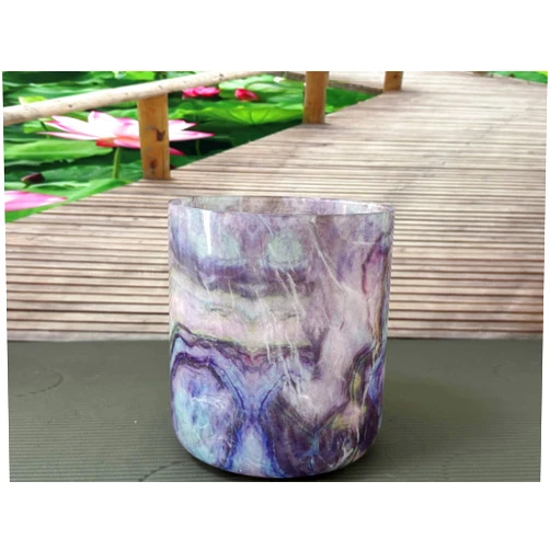 VAMN MAVN Rock Pattern Design B Crown Chakra Quartz Crystal Singing Bowl 8