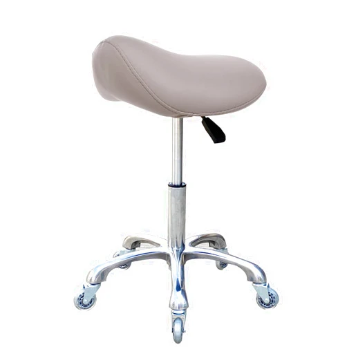 FRNIAMC Professional Saddle Stool with Wheels Ergonomic Swivel Rolling Height Adjustable for Clinic Dentist Beauty Salon Tattoo Home Office (Grey)