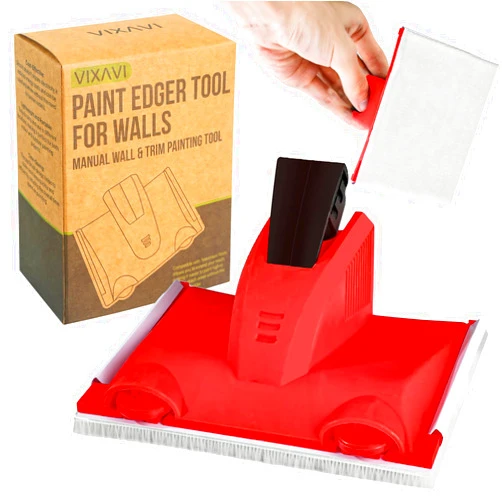 VIXAVI Upgrade Paint Edger Tool for Walls - Clean Cut Edge Painting Tool - Sturdy Paint Trimmer Edger with Reinforced Roller - Corner Wall & Ceiling Painter - User-Friendly Paint Pad Edger