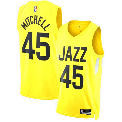 Outerstuff Donovan Mitchell Utah Jazz NBA Yellow Gold #45 Kids Youth 8-20 Team Color Home Swingman Player Jersey