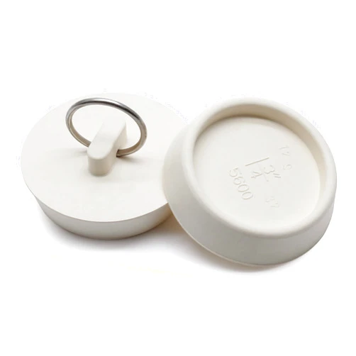 Bonsicoky 2Pcs Rubber Drain Stopper Fits 1-3/4 Inch to 1-7/8 Inch, Bathtub Drain Plug with Hanging Ring, Bathtub Stopper Plug for Kitchen and Bathroom, White