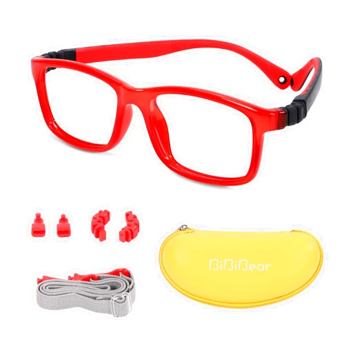 BiBiBear Toddler/Kids/Teens Glasses - Unbreakable TR90 Frame, 180° Flexible, Lightweight & Safe Glasses for Kids Age 2-15