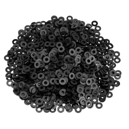 HELIFOUNER 500 Pieces M3 Black Nylon Flat Washers, Plastic Washers, Inner Diameter 3mm, Outer Diameter 7mm, Thickness 1.0mm