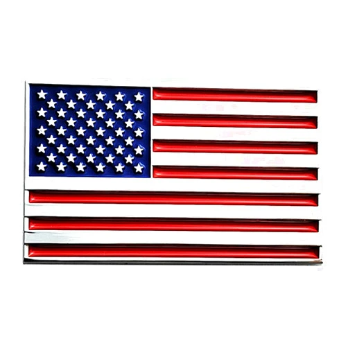 Generic OnlyYou.X USA Flag Emblem USA Flag Badge American Flag Decal American Flag Sticker for Universal Cars 1 Piece Metal Chrome with Red