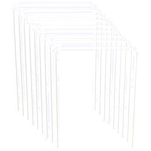 ApudArmis Universal Croquet Wickets Standard Size, Set of 9 White Square Arrow Wickets Rplacement for 28In or 32In Croquet Lawn Backyard Outdoor Game (8In Height & 6.3In Width)