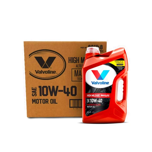 Valvoline High Mileage with MaxLife Technology SAE 10W-40 Synthetic Blend Motor Oil 5 QT, Case of 3 (Packaging May Vary)