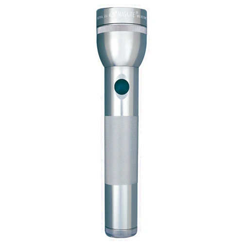 Maglite Heavy-Duty Incandescent 2-Cell D Flashlight, Gray