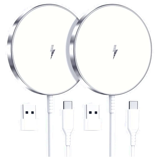 OANDYS Magnetic Wireless Charger 15W Fast Mag Safe Charger for Cell Phone 16 Pro Max/16 Pro/16 Plus/16/15/14/13/12 Series 2 Pack Charging Pad for AirPods 3/2/Pro 2/Pro Mag-Safe Original Replacement