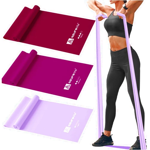A AZURELIFE Resistance Bands,Professional Long Non-Latex Elastic Stretch Bands,Exercise Bands for Physical Therapy, Yoga, Pilates, Rehab, at-Home or The Gym Workouts, Strength Training