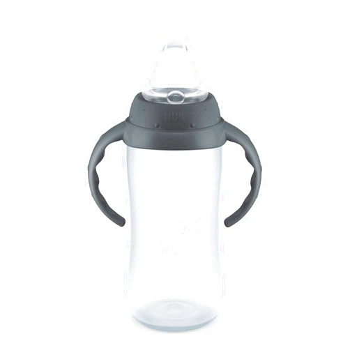 NUK Learner Cup, 10 Ounce, Tritan Gray Star – BPA Free, Spill Proof Sippy Cup