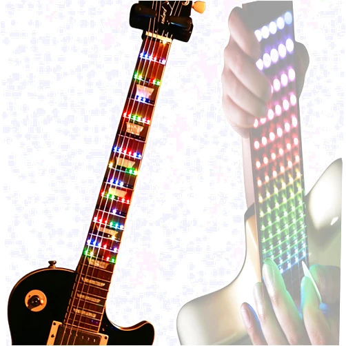 ZBYXPP Guitar Fretboard Light Strip - 6 Dynamic LED Modes, 12 Key Teaching Mode, Universal for Electric & Acoustic Guitars (7 Chromatic Colors, 0.6mm Thin, 90 LEDs)