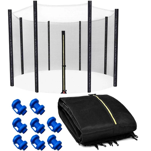 YHY123 Trampoline Net Replacement Safety Enclosure Net Netting - 8FT 10FT 12FT 13FT 14FT Plum Trampoline Net with Double Headed Zippers, UV Resistant, Breathable, Easy to Fit (Size : 10FT 8 Poles)