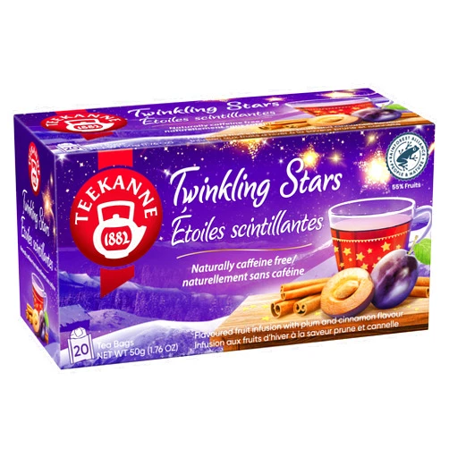Teekanne Sternen Leuchten Winter Star Shine PLUM CINNAMON tea 20 tea bags