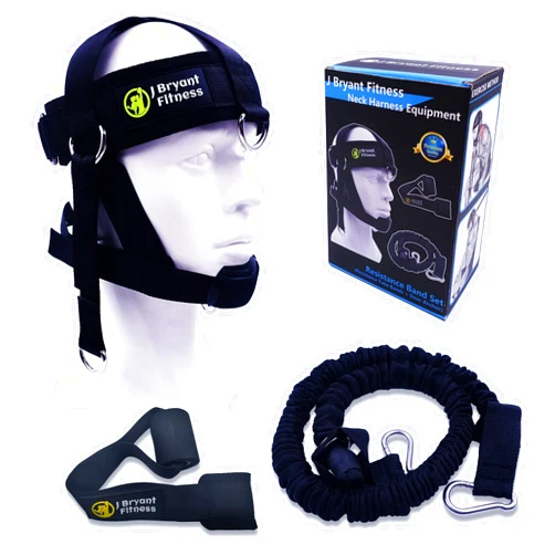 J Bryant Neck Harness Head - Weight Lifting with Resistance Tube Bands - Door Anchor Set Adjustable Neck Training Strap Exercise Equipment