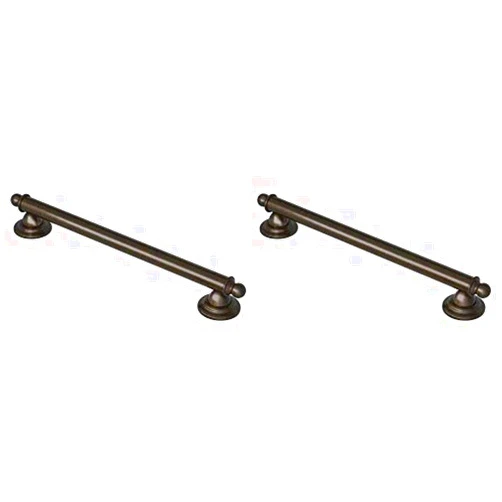 Moen YG2218ORB Brantford 18-Inch Designer Bathroom Grab Bar, Oil-Rubbed Bronze with Moen YG2224ORB Brantford 24-inch Designer Grab Bar, Oil Rubbed Bronze