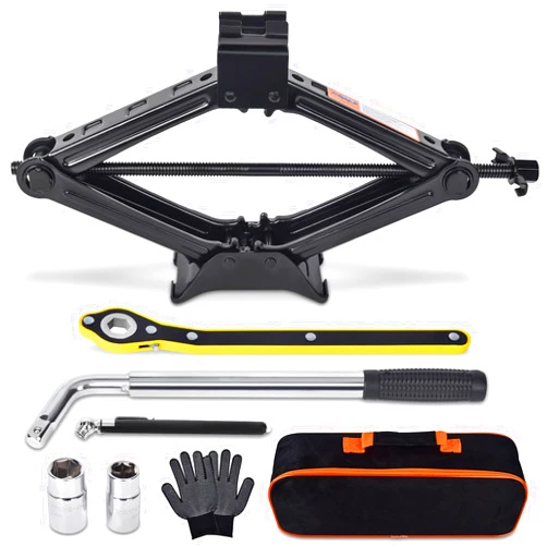 Gurduenon Car Jack Kit Scissor Jack for Car 2 Ton (4409 lbs) Tire Jack Tool Kit Universal Car Emergency Kit with Lug Wrench Tire Changing Kit for Car SUV