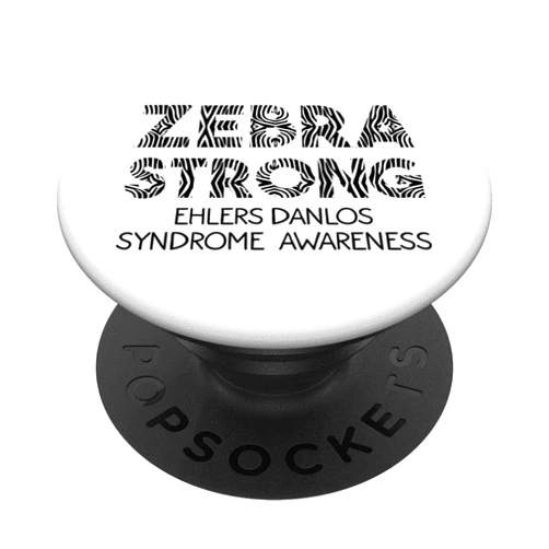 Funny Striped Animal Lover EDS Supporter Designs Cool Zebra Strong Ehlers Danlos Syndrome Cute Awareness Gift PopSockets PopGrip: Swappable Grip for Phones & Tablets