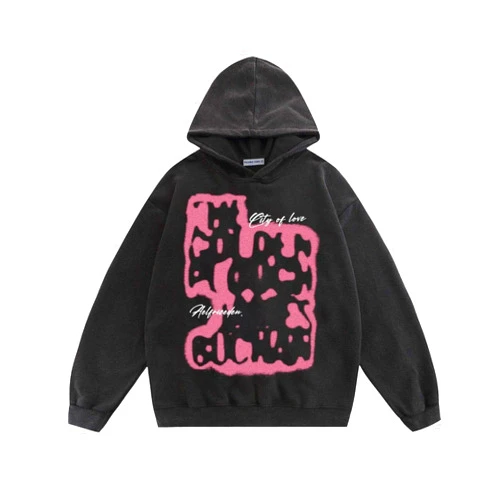 Aelfric Eden Mens Oversized Graphic Hoodies Abstraction Print Washed Hoodie Sweatshirt Unisex Hooded Pullover Tops