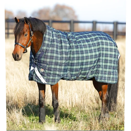 Horseware Rhino Wug Vari-Layer Turnout Blanket (450g Heavy), Size: 81, Color: Hunter Check (Green/Navy Trim)