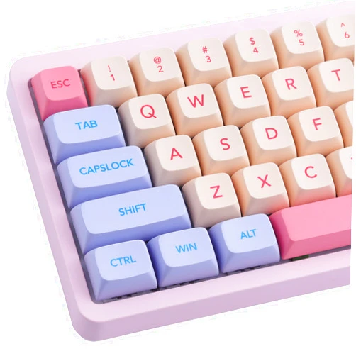Hyekit PBT Keycaps 132 Keys Marshmallow Keycaps Dye-Sublimation Cute Keycaps XDA Profile Custom Keycaps for Cherry Gateron MX Switches Mechanical Keyboards (Only Keycaps)