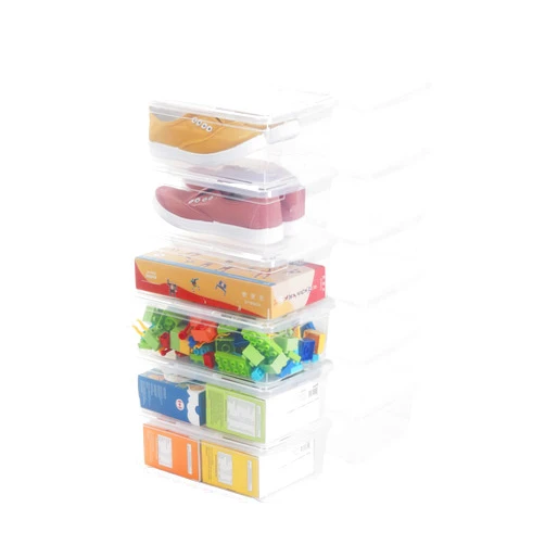 Naivees Shoe Storage Box Clear Plastic Stackable Storage box with Lid Durable Closet Containers for Shoes, Crafts and Art Supplies (12 Pack-6Qt)