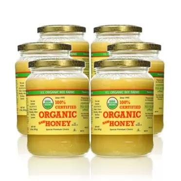 YS Organic Bee Farms CERTIFIED ORGANIC RAW HONEY 100% CERTIFIED ORGANIC HONEY Raw, Unprocessed, Unpasteurized - Kosher 32oz(pack of 6)