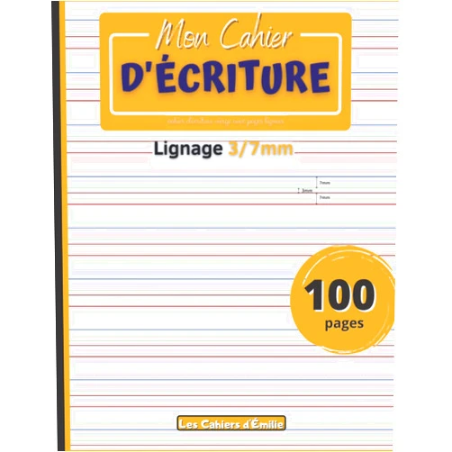 French Edition by Les Cahiers d'Émilie (Author) Mon cahier d’écriture: Carnet pour la pratique de l’écriture | 100 pages lignées pour s’exercer à l’écriture | Réglure Ciel-Herbe-Terre-Feu adaptée ... × 27,9 cm) | Lignes couleurs (French Edition)