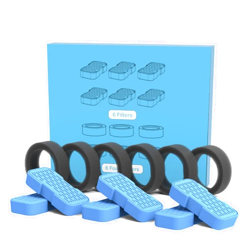 GOOSTOO Cat Water Fountain Filters Replacement: 6 Carbon Filters + 6 Sponge Filters - Pet fountain with filter for keeping water fresh and clean, for 2L Cat Fountain H3 GOOSTOO