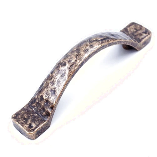 JETLAND Arched Hammered Cabinet Pulls - 6-Pack, Antique Brass, 3